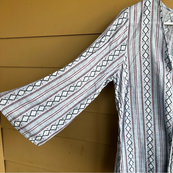 Style & Co Boho Long Sleeve Top - Size M - Southwestern Print Aztec Print Casual - Picture 3 of 5